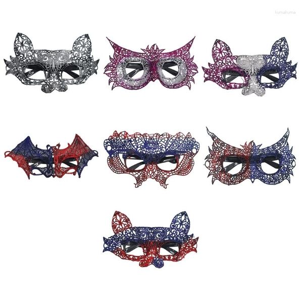 FESTIMENTOS DE FESTO MASEIRA VENZEIA VENETIAN EYEMASK HALLOWEEN SEXY MULHERES Máscara de renda Máscara Máscara para Carnavais de Natal Bolas de fantasia