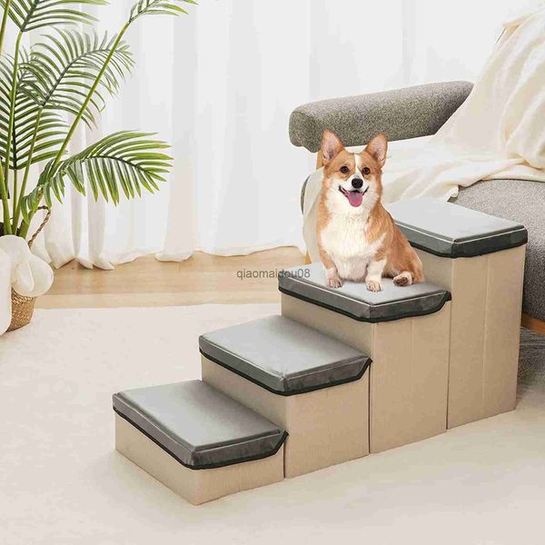 Outros suprimentos para animais de estimação mewooofun escada de cachorro dobrável para cães pequenos degraus de cães de 4 camadas para sofá de cama alta escada de estimação de até 22 libras cães médios pequenos hkd230821