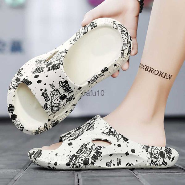 Hausschuhe neue Sommerstart Männer stilvolle elegante männliche Folien weich bequeme Massageschuhe Fashion Paare Pantoffeln 36-45 HKD230821