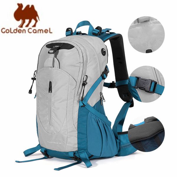 Mochilas Pacote de Camelo Dourado 40L Backpack de Mochila à prova d'água Bolsa de escalada para homens Ultralight Mulheres Mochilas Caminhando Viagem Pesca 230821
