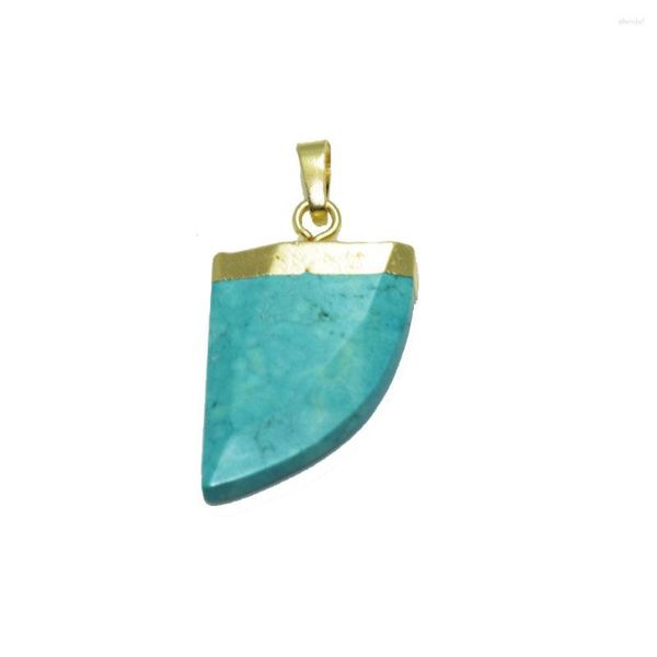 Collane a ciondolo gemma naturale pietre pendenti pietre donne green howlite moon fascino gioielli che producono corno crudo turchese in pietra di pietra guarigione chakra