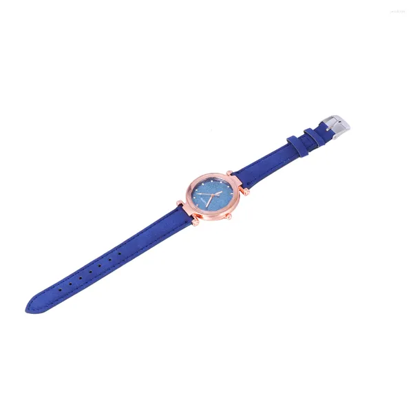 Orologi da polso 2 pezzi progettati donna guardano il polso scintillante al quarzo della moda (rosso e blu)