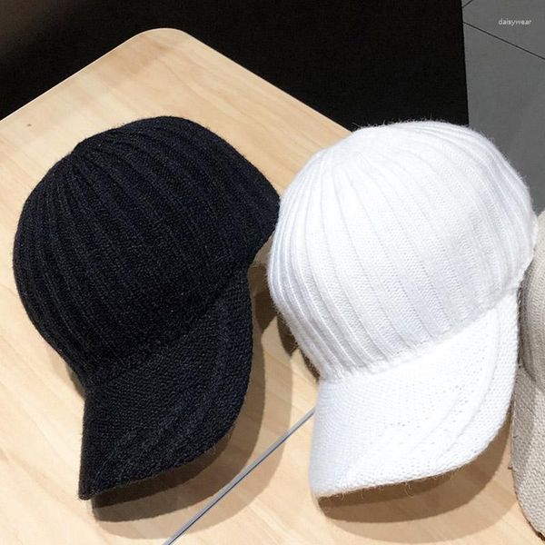 Caps de bola estilo malha de beisebol no outono e inverno na moda versátil lã lã chapéu de lã ao ar livre s frio casual fria