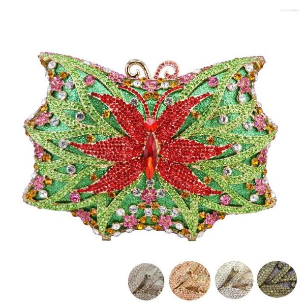 Sacchetti da sera Crystal Butterfly Animal Designer Designer PURSE PROGE PROMPAGGIO DADIGILI SC540