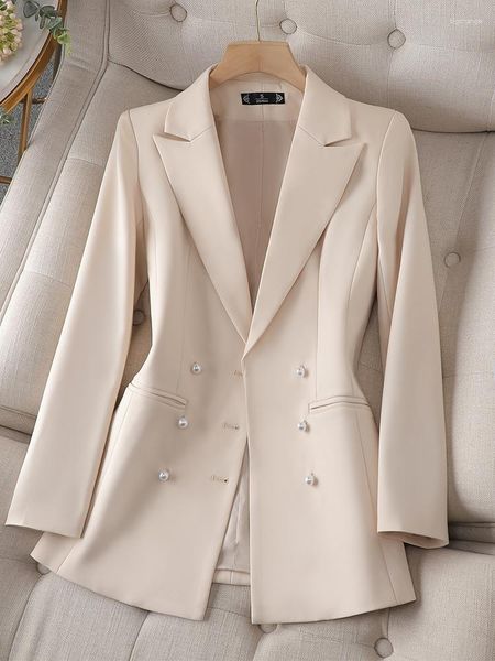 Abiti da donna primaverili a maniche lunghe blazer blazer donne a doppio petto di colore solido per ufficio giacca da donna per lavoro per lavoro