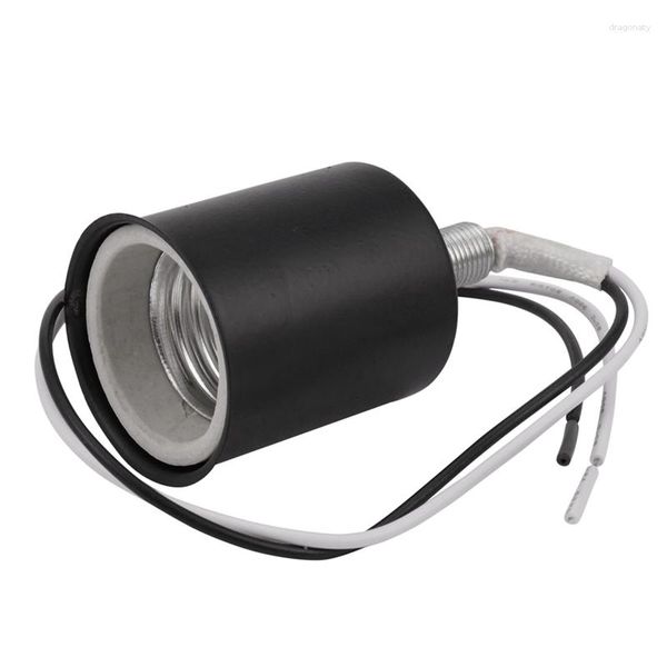 Lampenhalter 6x E27 Keramikschraube Basis runde LED -Glühbirnen -Buchhalteradapter -Metall mit Draht schwarz