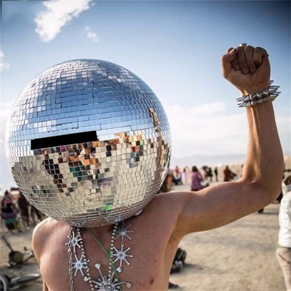 Masches da festa Sliver Disco Mirror Ball Casco Maschera d'argento Cosplay Show DJ Nightclub Festival Musical Dance Cesta per le feste per le feste 230818