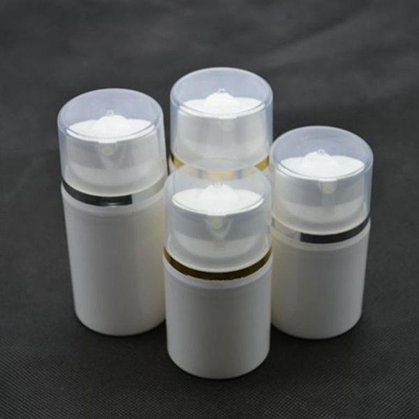 10pcs/lotto da 30 ml di francobollo in argento in argento in argento bianco Pompa di crema in plastica in plastica in plastica riutilizzabile contenitori estetici vuoti SPB90 PUQXQ