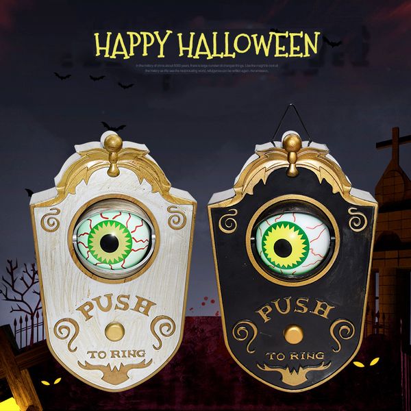 Bolle di peluche Electric Offell Halloween Porta a ciondolo creativo Canna con una porta con un occhio con suono horror Haunted House Home Decoration PROP 230821