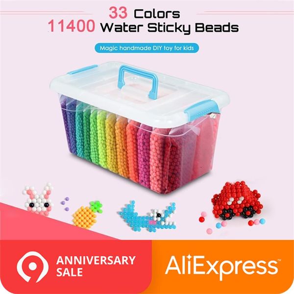 11400pcs Water Sticky Beads Toy Diy Magic Hand Make 3D -головоломка для детей детей заклинание 218O