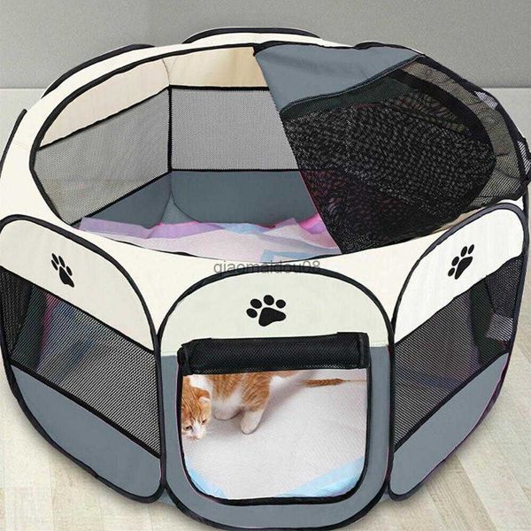 Outros suprimentos para animais de estimação tenda de cachorro cercas portáteis Cercas de animais de estimação Sala de parto respirável canils ao ar livre Operação fácil Octogonal Playpen Dog Crate HKD230821