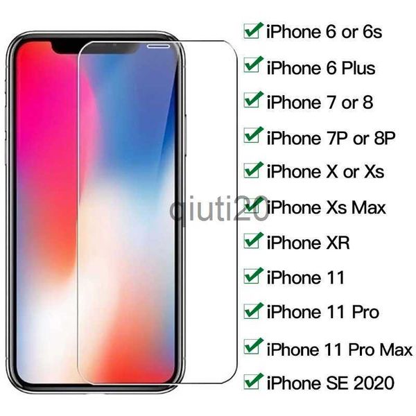 Protetores de tela de telefone celular Vidro temperado para iPhone 7 8 6 6s mais x xr xs max 11 Pro Max Glass Screen Protector no iPhone 11 12 13 14 Vidro de proteção x0821