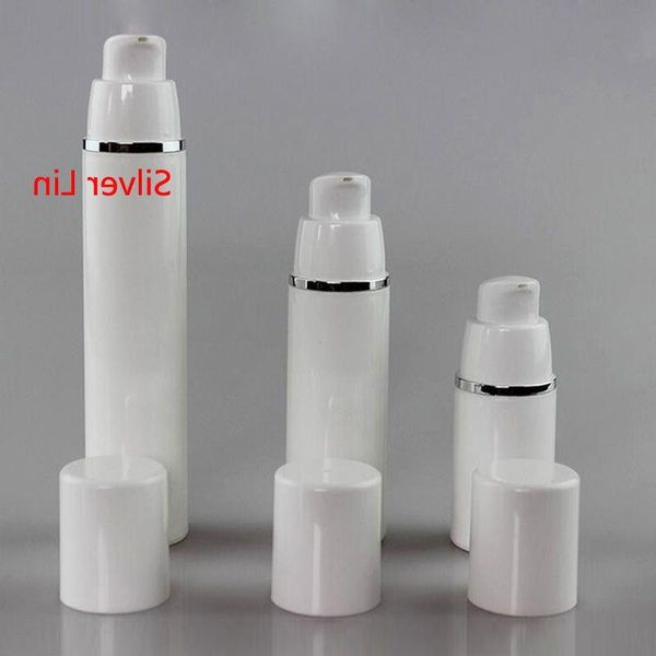 Toptan 200pcs/Lot Boş Losyon Havasız Şişeler Gümüş/Altın/Mor Hat Kozmetik Kongre Serum Dispenser 15ml 30 50ml GXKQO