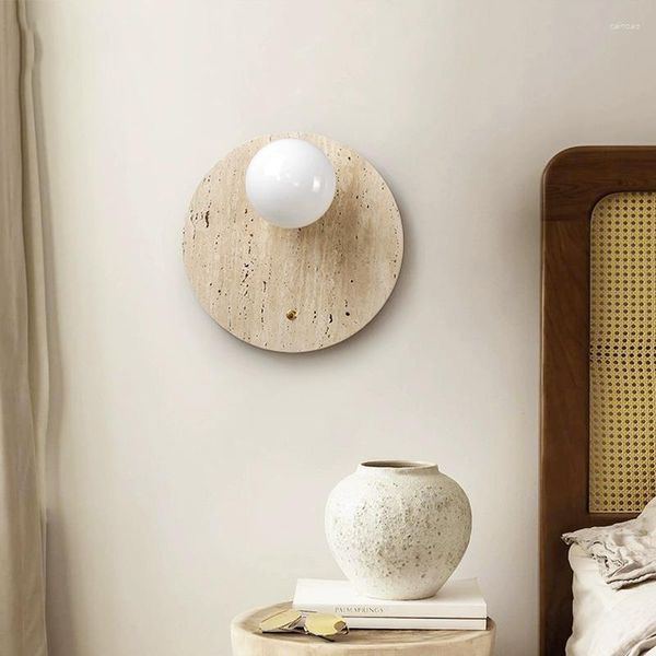 Lampada da parete LED LED Naturale Grotta Grotta Stone Light Camera da letto Vintage Vintage Giappone Verve Nordico silenzioso Crema Nordica con luci a commutazione