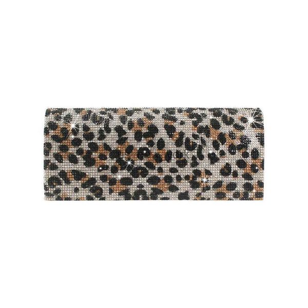 Abendtaschen 2023 Neues Model Fashion Leopardenmuster Muster Clutch Bag Frau Frau Frau Frauen Diamante Crystal Diamonds Abendtasche für Frauen HKD230821