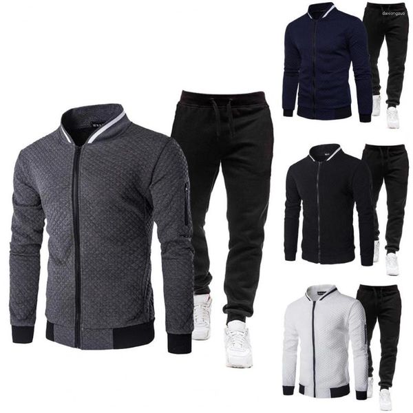 Herren Trailsuits Männer Tracksuit Set Reißverschluss für stilvolle Sportarten im Freien im Freien stehen Kragen Lauf