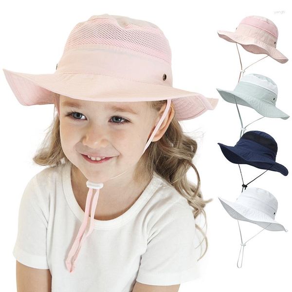 Berets Summer Children Bucket Hat Cap Mesh Travel Bab