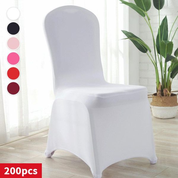 Chaves de cadeira de cadeira 200pcs spandex slipcover para restaurante banquete el universal capa universal