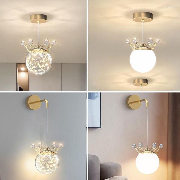 Wandlampe Temar Moderne Indoor -LED Romantic Kreatives Design Luxusglasball -Wandleuchte für Home Schlafzimmer Nacht Korridor