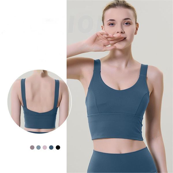 Lulu novo sexy voltar sutiã esportivo roupa interior sutiã europa e os estados unidos nu correndo colete à prova de choque roupas de yoga feminino