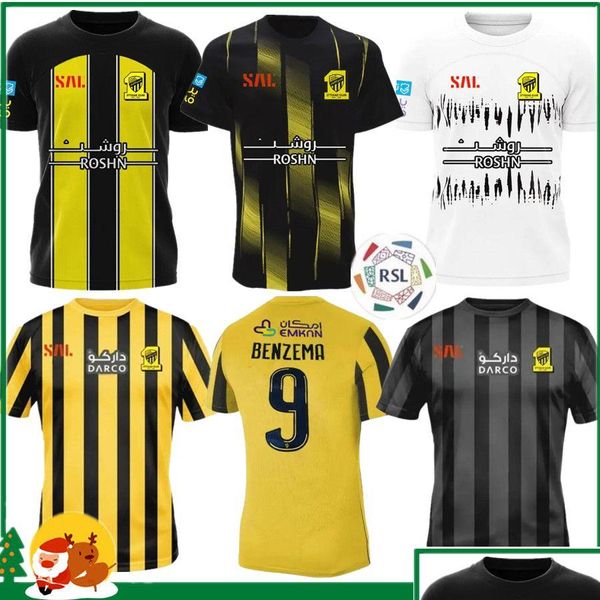 Yoga Outfit 23 24 Benzema Al Ittihad FC Club Maglie da calcio 2023 2024 Kante Romarinho Home Yellow Away Third Black Wine Corona DH0WR