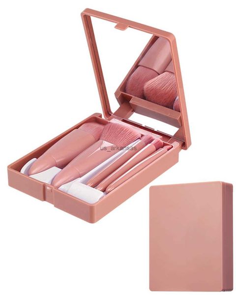 Escovas de maquiagem 5pcs mini pincéis de maquiagem define espelho macio fofo para cosméticos Fundação Powder Shushadow Kabuki Blending Beauty Makeup Tool HKD230821