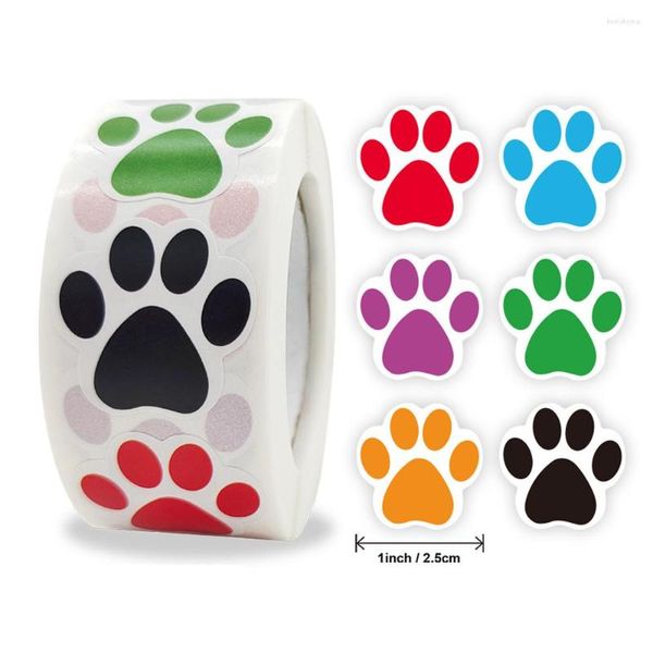 Wrap regalo da 25 mm/1 pollice 500pcs 6 colori Adesivo per artiglia per animali domestici per le etichette di tenuta Multi -fatte di cartoleria