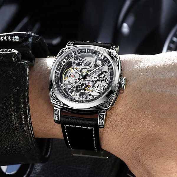 Andere tragbare Geräte Luxus Mann Watch Authentic Brand Geschnitzte Uhren Automatische Männer Uhren ausgehöhlten Mode -Uhren Relogio Maskulino 2022 x0821