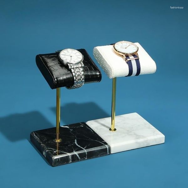 Mücevher Poşetleri Moda İzleme Ekran Vaka Hediye Organizatör Bilezik Göster Raf Depolama Stand Marble Base PU Saatler Tutucu