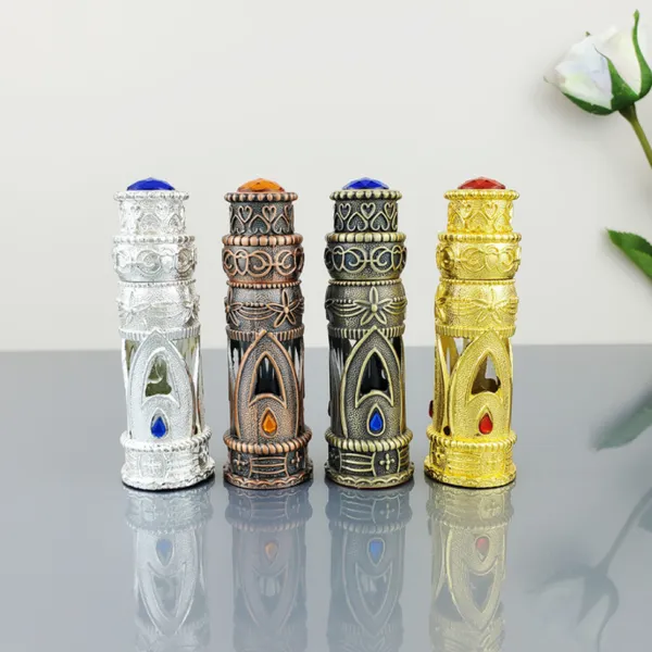 5ml mini garrafas de perfume vazias vintage Arábia Garrafas de óleo essencial de estilo Dubai com haste de vidro
