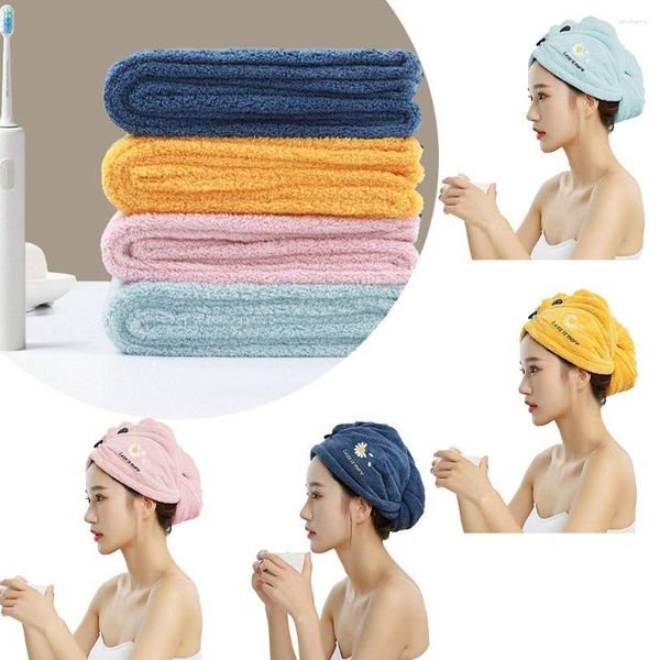 Havlu Başlığı Eşarp Küçük Daisy Güçlü Su Emilim Mercan Polar Terry Havlu Kuru Saç Kapağı Duş Kapakları Hızlı Dritingtowel