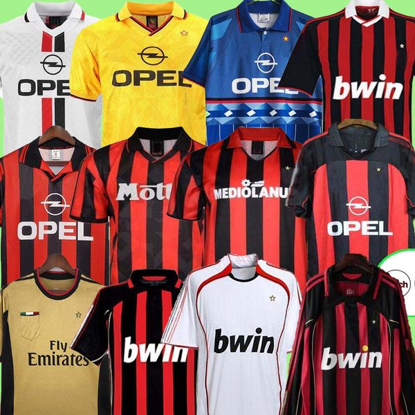 Retro AC Milans Futbol Formaları Gömlekler Ana Sayfa 95 96 97 90 91 Gullit 01 02 03 Maldini Van Basten Futbol Kaka Inzaghi 06 07 Milans 2009 Pirlo Shevchenko Baggio