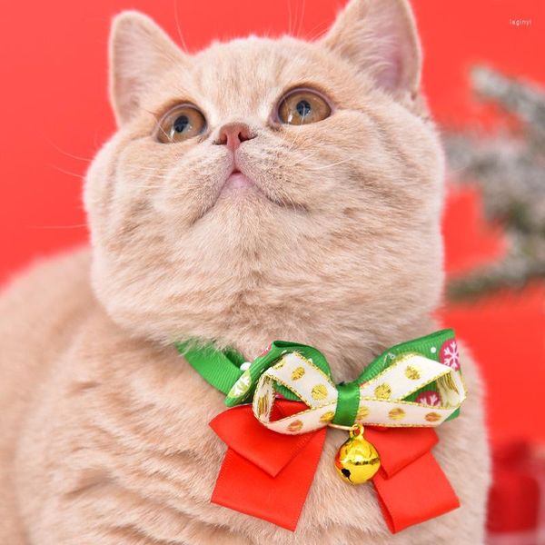 Hundehalsbänder Amazon Haustier Weihnachten Buntes Bowtie Bell Collar Cat Kleid Kleid