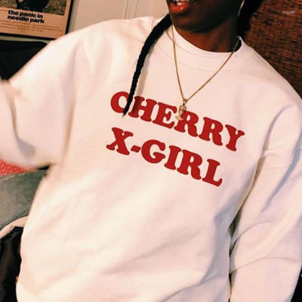 Felpa con cappuccio da donna Sugarbaby Cherry X Girl Spacca Tumblr Jumper Aesthetic Abbigliamento Abbigliamento Femminista Street Style Tops