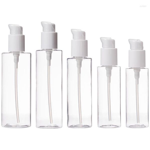 Depolama Şişeleri Plastik doldurulabilir açık şişe losyon beyaz pompa getir kartı tokası 100ml120ml150ml200ml250ml paketleme konteyner toner