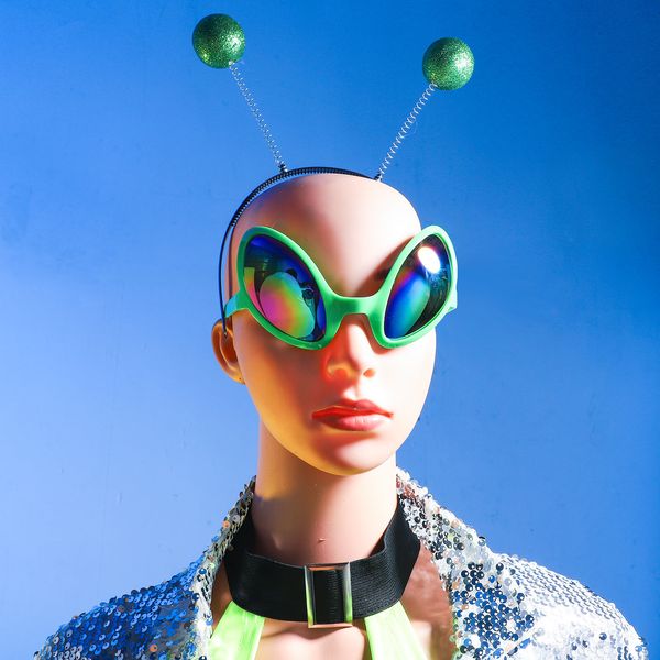 Acessórios para o cabelo de óculos alienígenas engraçados aro de cabelo marcia