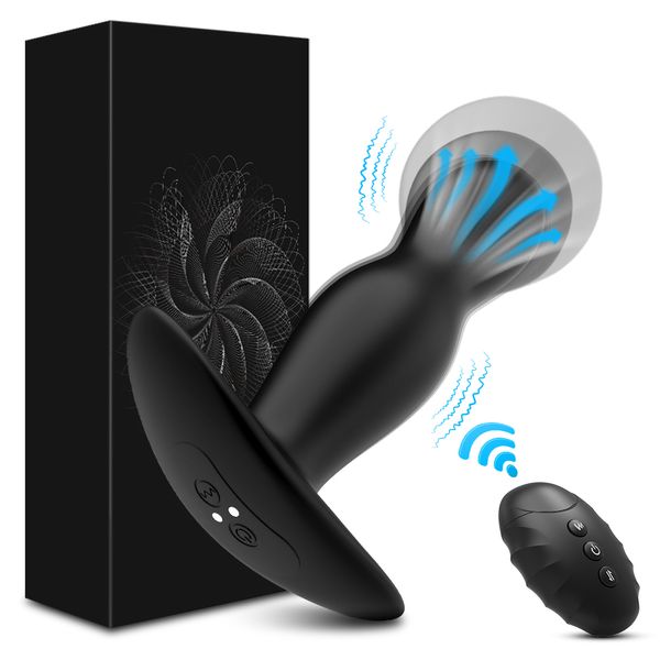 Anal Toys Butt Plug Plug Men Men Massager Massageador Inflável Controle remoto vibratório Toy sexual vibrador gay para 230821