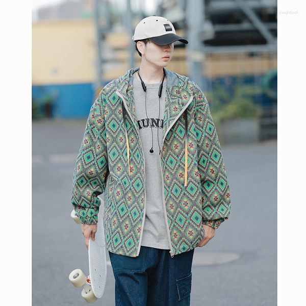 Jackets masculinos jovens de alta qualidade homens primavera outono vintage jakcet streetwear casual casual com capuz de manga longa algodão harajuku moda parkas