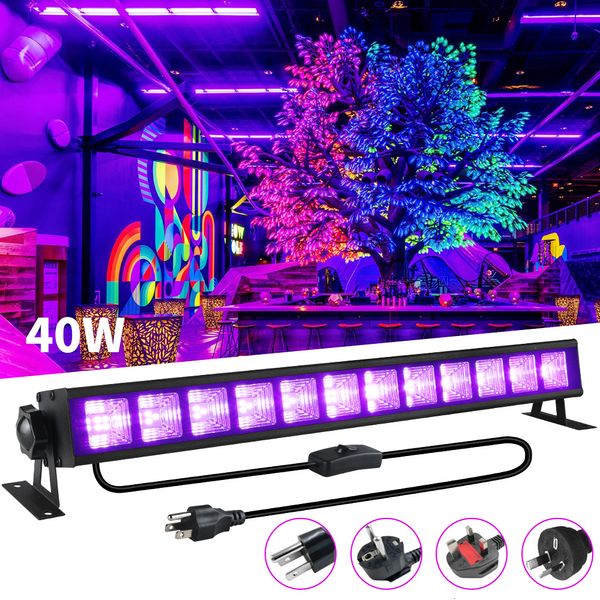 Altre forniture per feste di eventi Aggiornati versione da 40W LED LED UV Black Light Bar 395nm Blacklight Flood Light si appliche