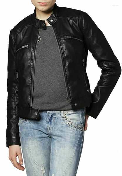 Женские траншевые пальто женская кожаная куртка черная повседневная подлинная стройная одежда