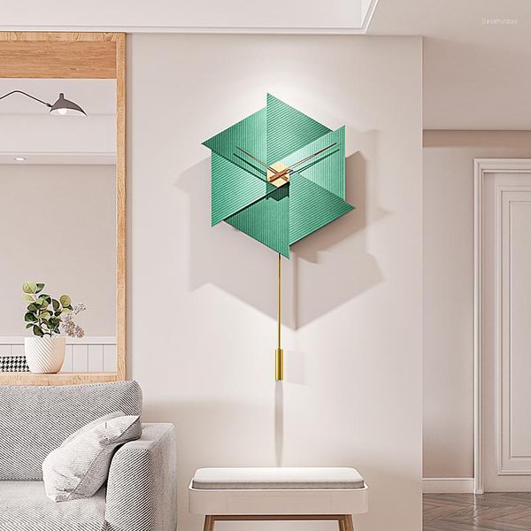 Настенные часы современный минималистский северный стиль декоративная живопись зеленые часы творческий ресторан