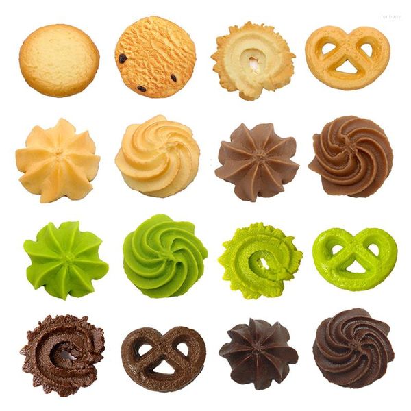 Flores decorativas 1pc Cookie artificial Modelo Faux Simulação Home Biscuit Food Sobremsert Baking Kitchen Decoration Janela da janela 2023