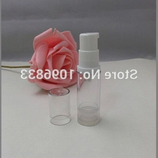 Piccola bottiglia airless 5 ml, vuoto con pompa di lozione, 5G trasparente, bottiglia di imballaggio del campione cosmetico, 100 pezzi/lotto bsjax