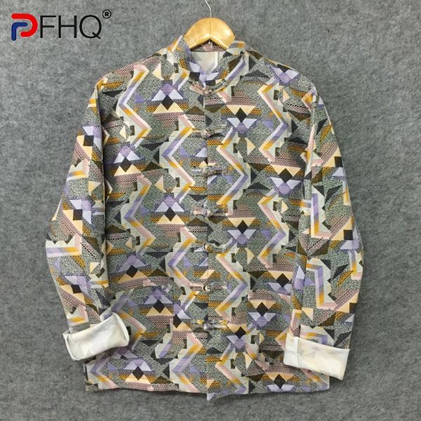 Erkek Ceketler Pfhq Sonbahar Sadece XL JACQUARD Dokuma Geliştirilmiş Chinoiserie Stil Düğmesi Yaratıcılık Işık Lüks Ceket 21Z1612 230822
