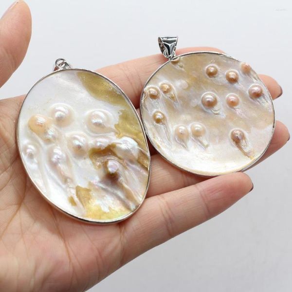 Подвесные ожерелья мода натуральная мать жемчужного раковины устричные барочные чары