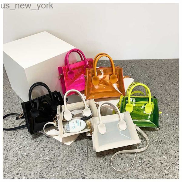 Totes Moda PVC Jelly Bag Women Bolsa transparente Bolsa Lady Phone Summer Beach Bolsas de ombro transparente HKD230822