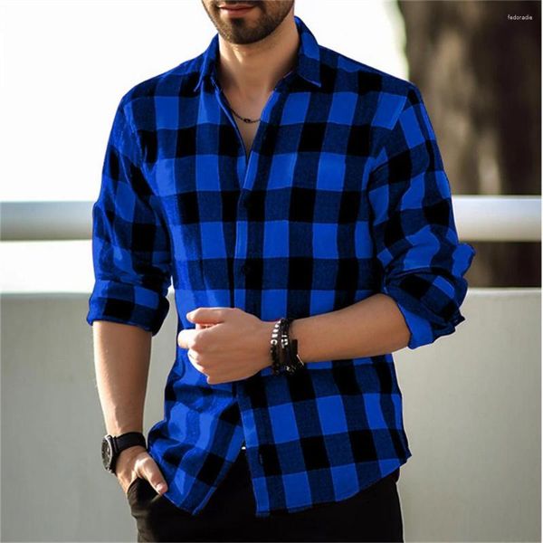 Camicie casual maschile 2023 maniche lunghe collare polo quadrato per camicia da ufficio in terapia di alta qualità in tessuto morbido e confortevole di alta qualità