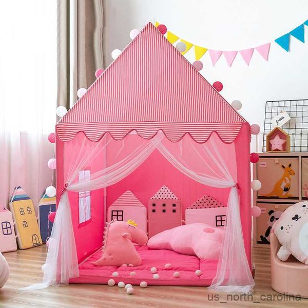 Barracas de brinquedo para crianças, tamanho grande, tenda dobrável, tenda para crianças, casa de brincar, brinquedos, meninas, meninos, castelo, decoração de quarto de criança, presentes r230830