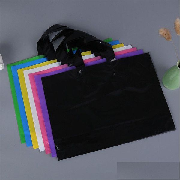 Geschenkverpackung Custom Logo bedrucktes Plastikpackungsgeschäftsbeutel mit Griffkleidung/Kleidung/Kleidung/Geschenkverpackung Tasche LZ0773 DROP DIE DHPMX