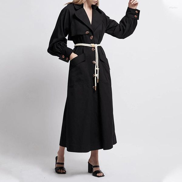 Damenjacken Herbst Mody Single-Breasted Coat Design Taillengurt zeigt schlanke Graben und Winter
